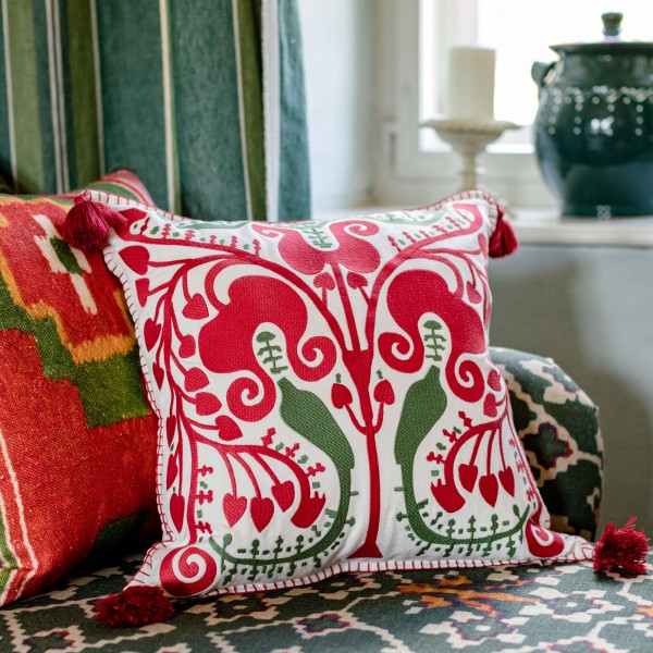 TRANSYLVANIAN SUZANI Linen Embroidered Cushion