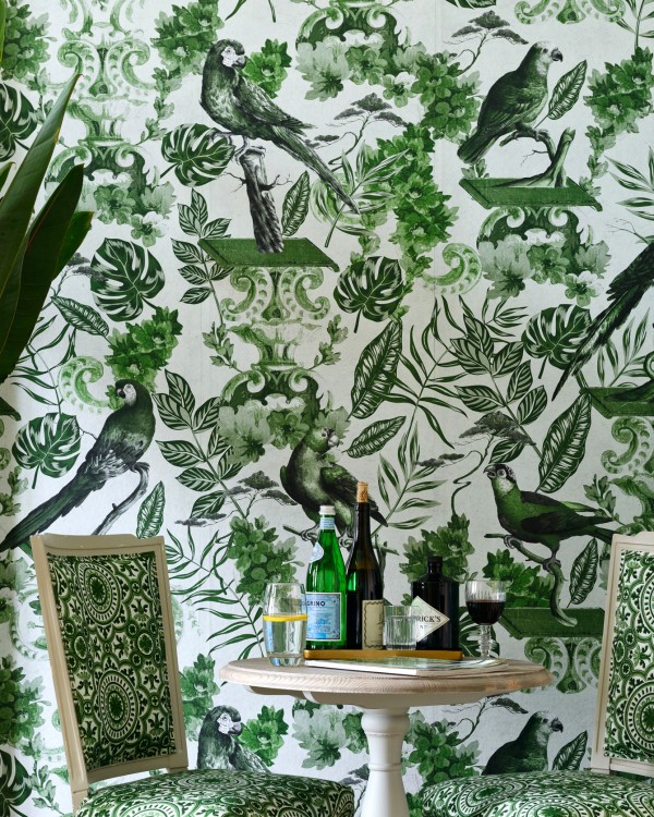 LA VOLIERE GREEN Wallpaper