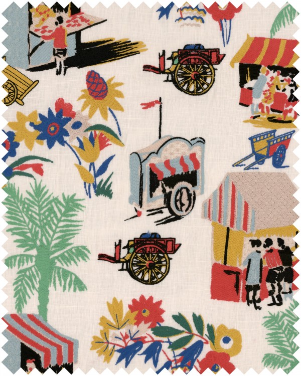 CARRETTO DEL CIBO Taupe Embroidered Fabric Sample