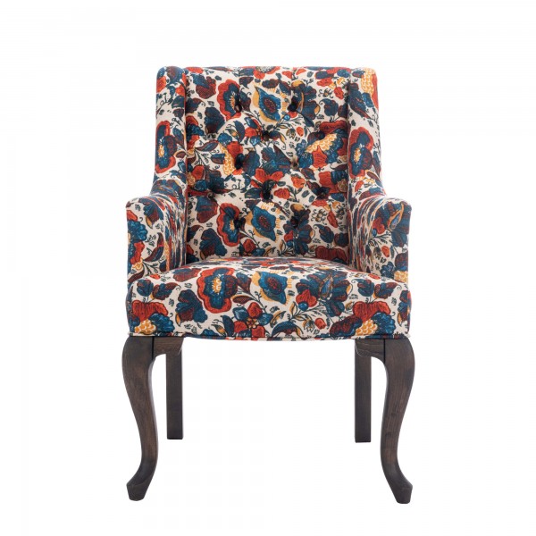 FITZROY TUFTED CHAIR - REMONDINI FLORAL Fabric