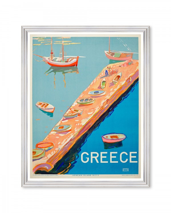 GREECE TRAVELS POSTERS - GREECE AEGEAN Framed Art