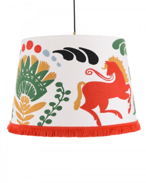 HORSE PARADE Embroidered Pendant Lamp