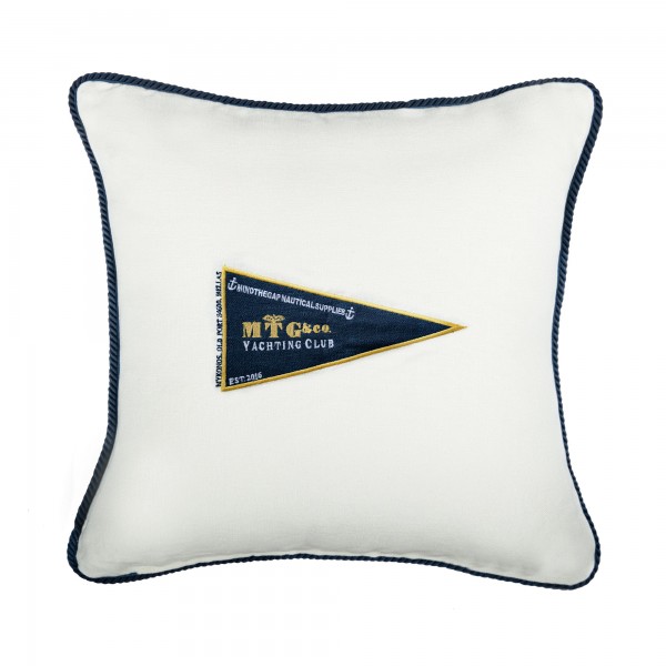 MTG YACHTING CLUB Linen Embroidered Cushion