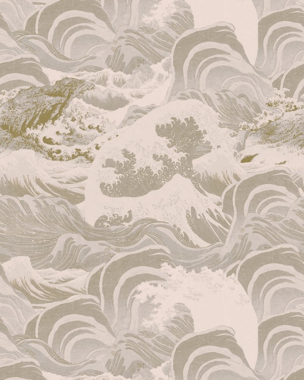 SEA WAVES Neutral Wallpaper