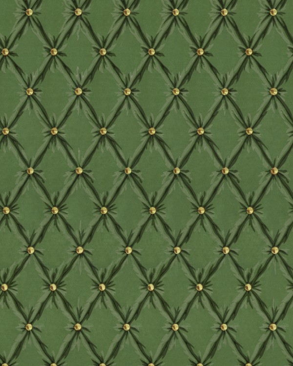 TUFTED PANEL Forest Green Wallpaper