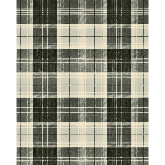 COUNTRYSIDE PLAID Charcoal Wallpaper