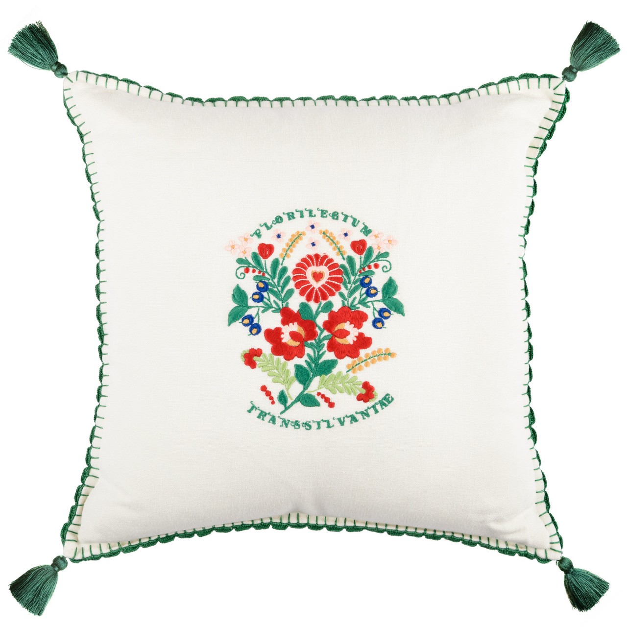 TRANSSILVANIAE FLORILEGIUM Linen Embroidered Cushion