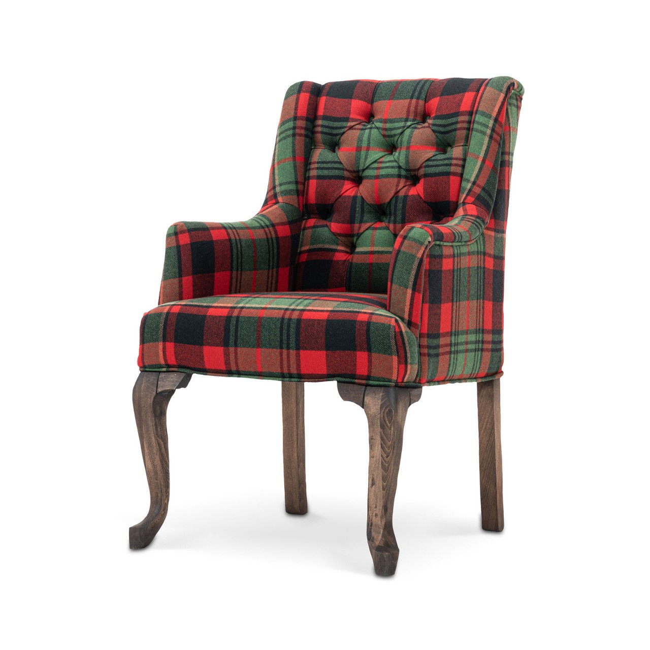FITZROY TUFTED CHAIR - TYROLEAN PLAID fabric