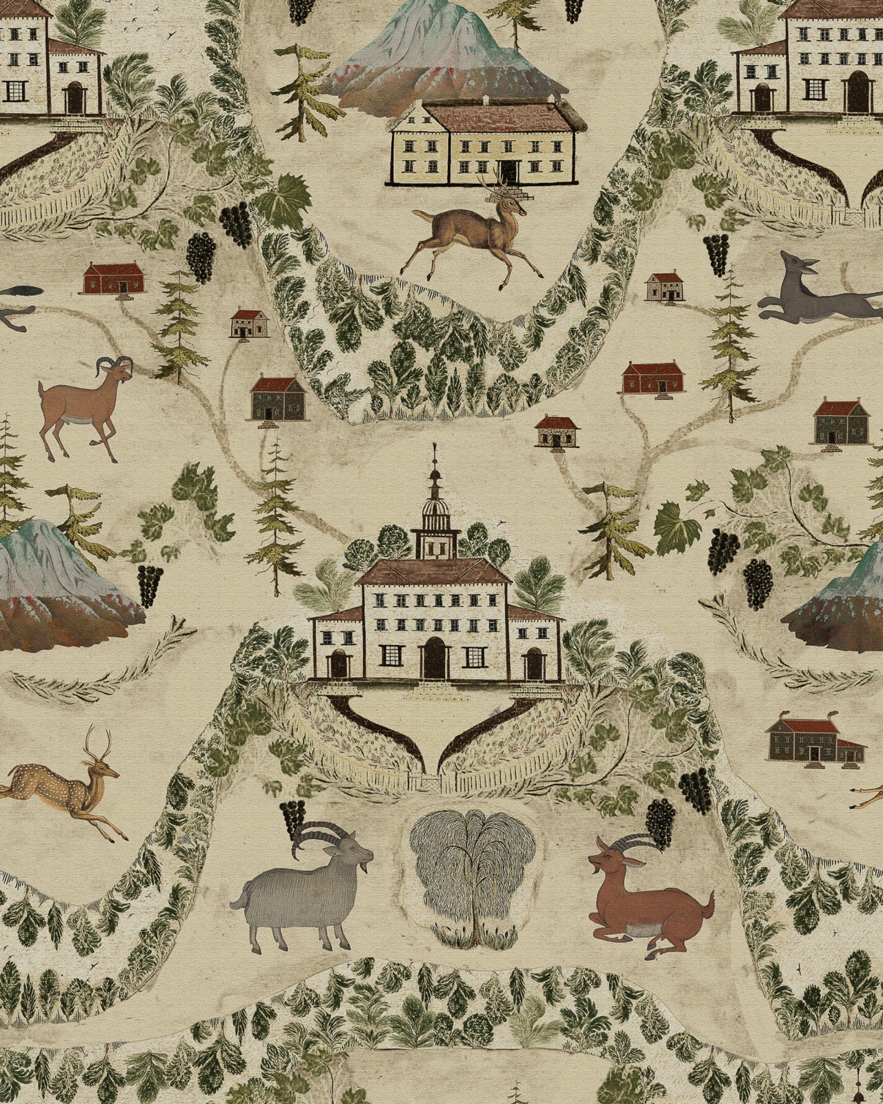 GALTÜR OF TYROL Taupe Wallpaper Sample