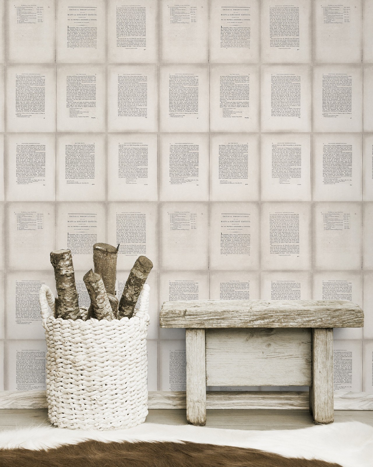 INSIDE BOOK Taupe Wallpaper
