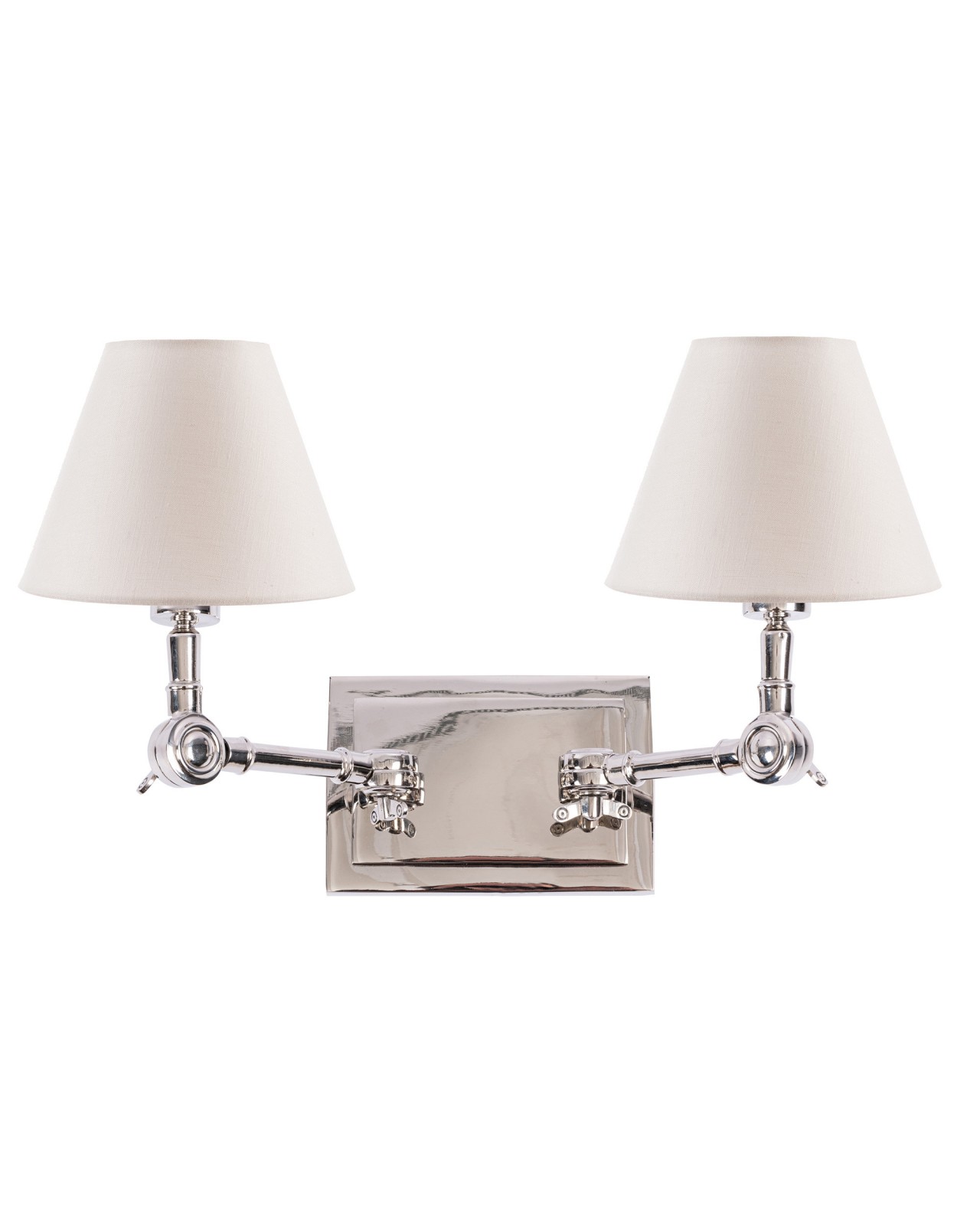 JOYCE Double Arm Sconce in Polished Nickel