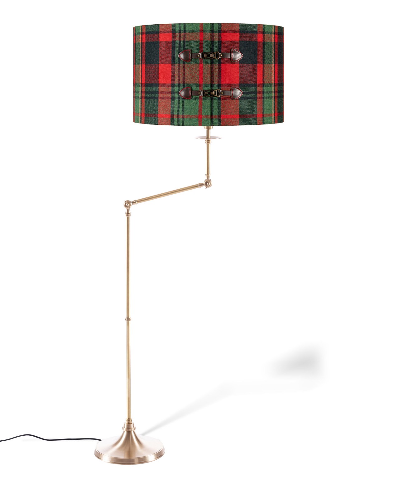 TYROLEAN PLAID Wool Leather Buckles Lampshade