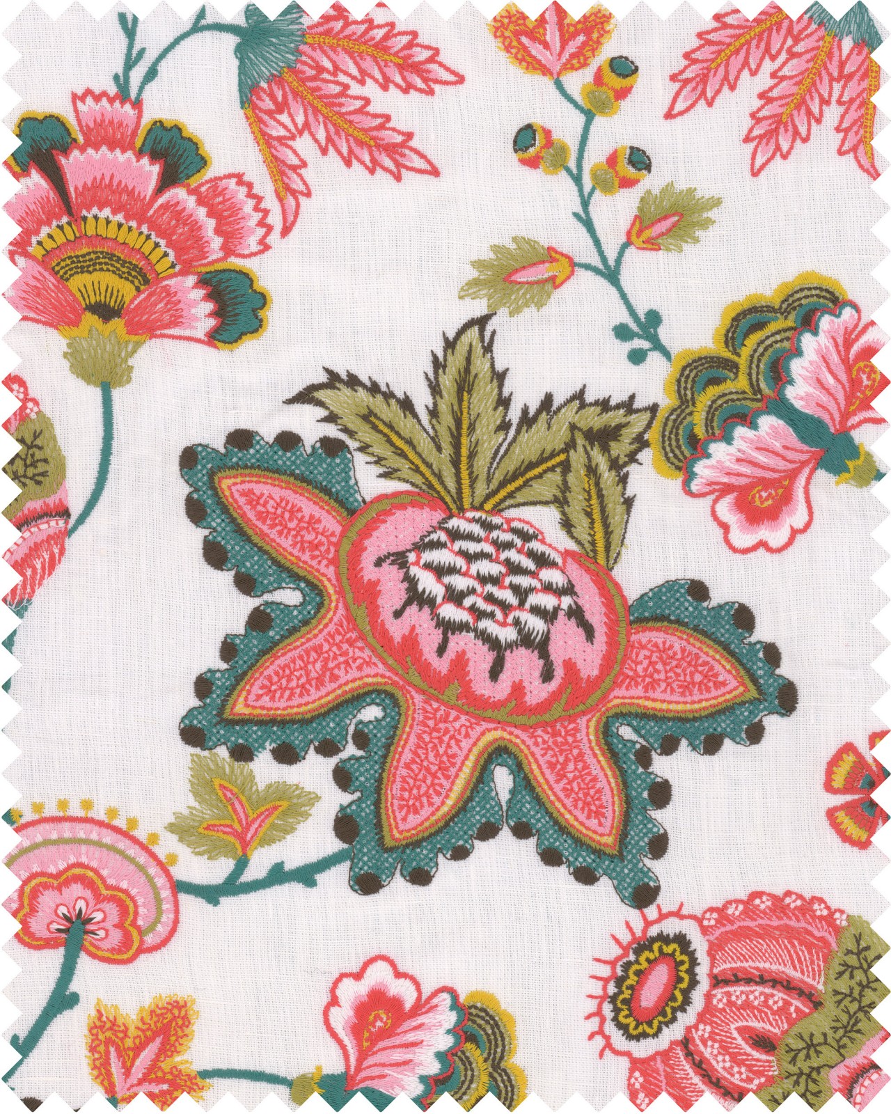 MIDSUMMER FLORAL Embroidered Fabric