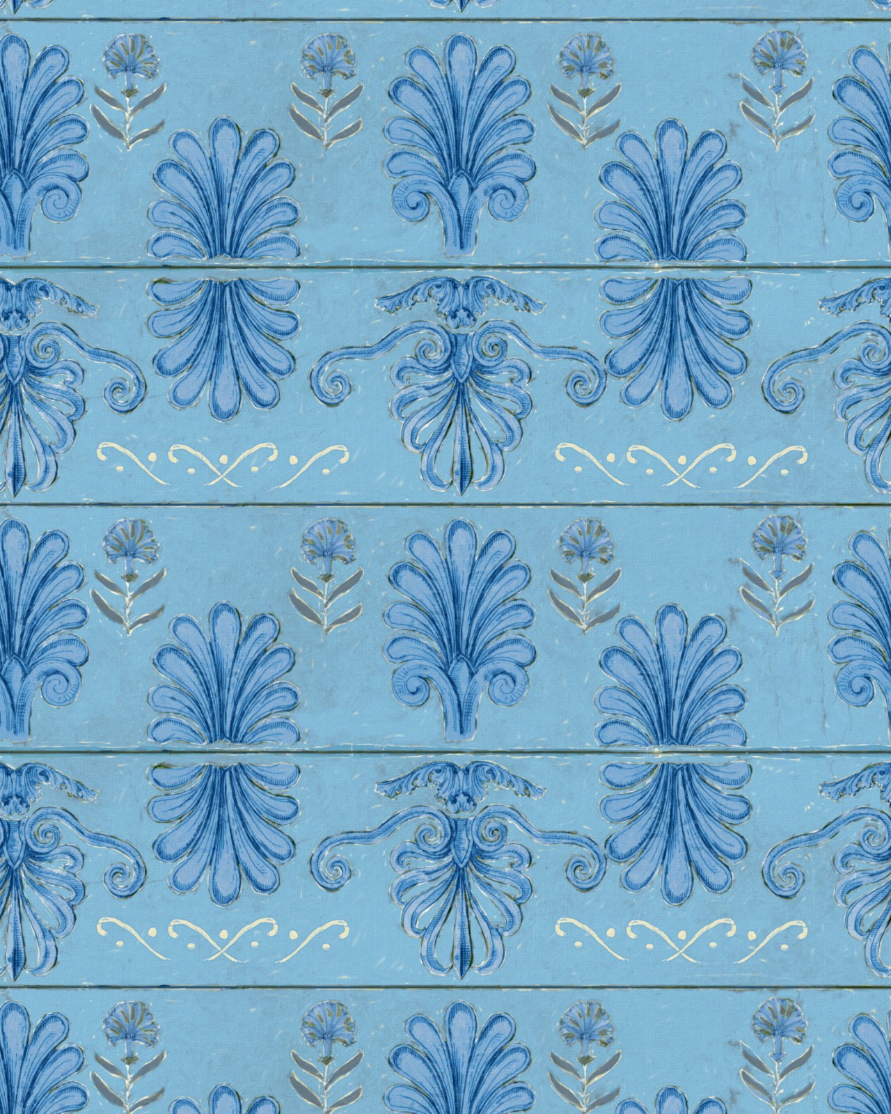 MYKONOS VILLA MOTIF Azure Wallpaper