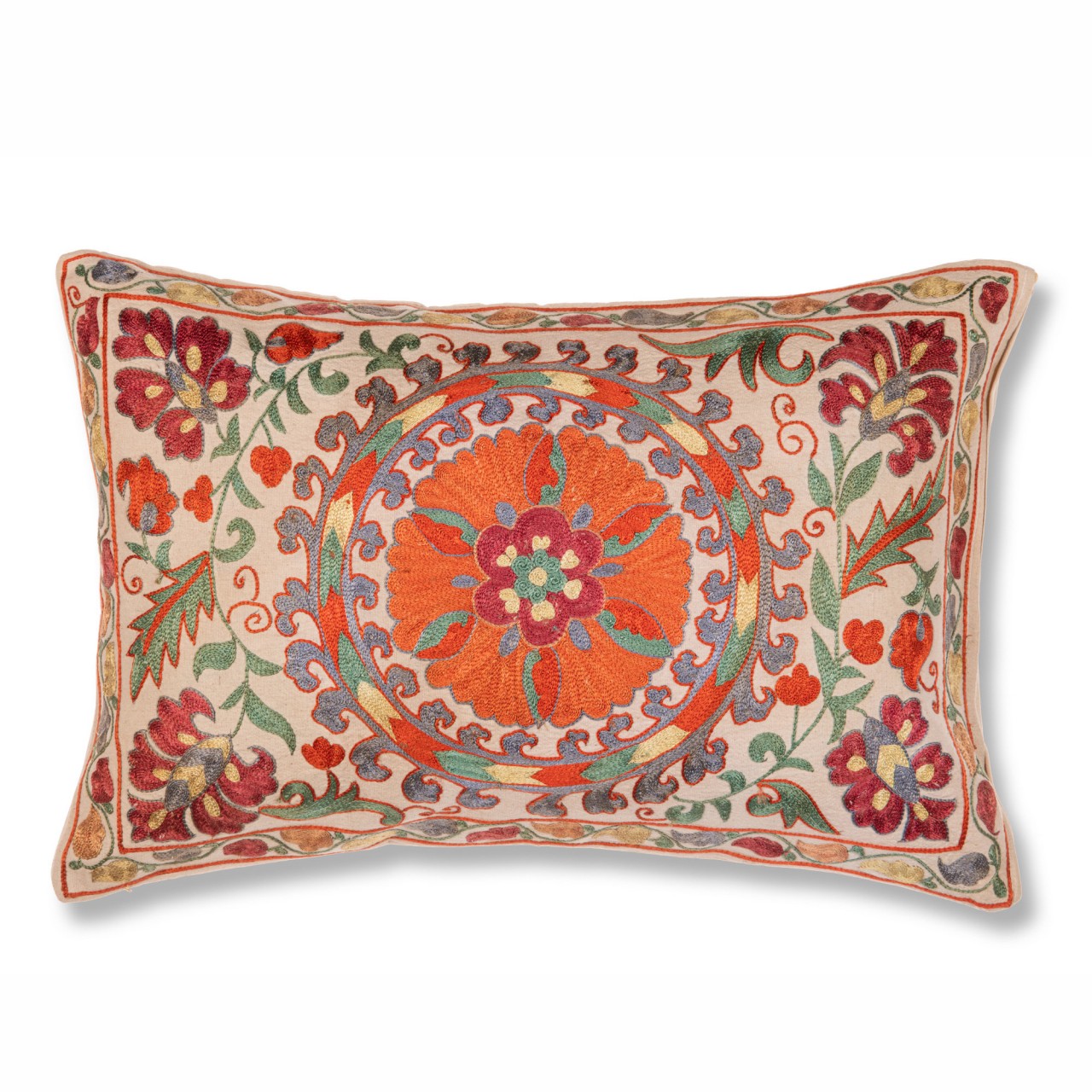 NURATA SUZANI Silk Embroidered Cushion