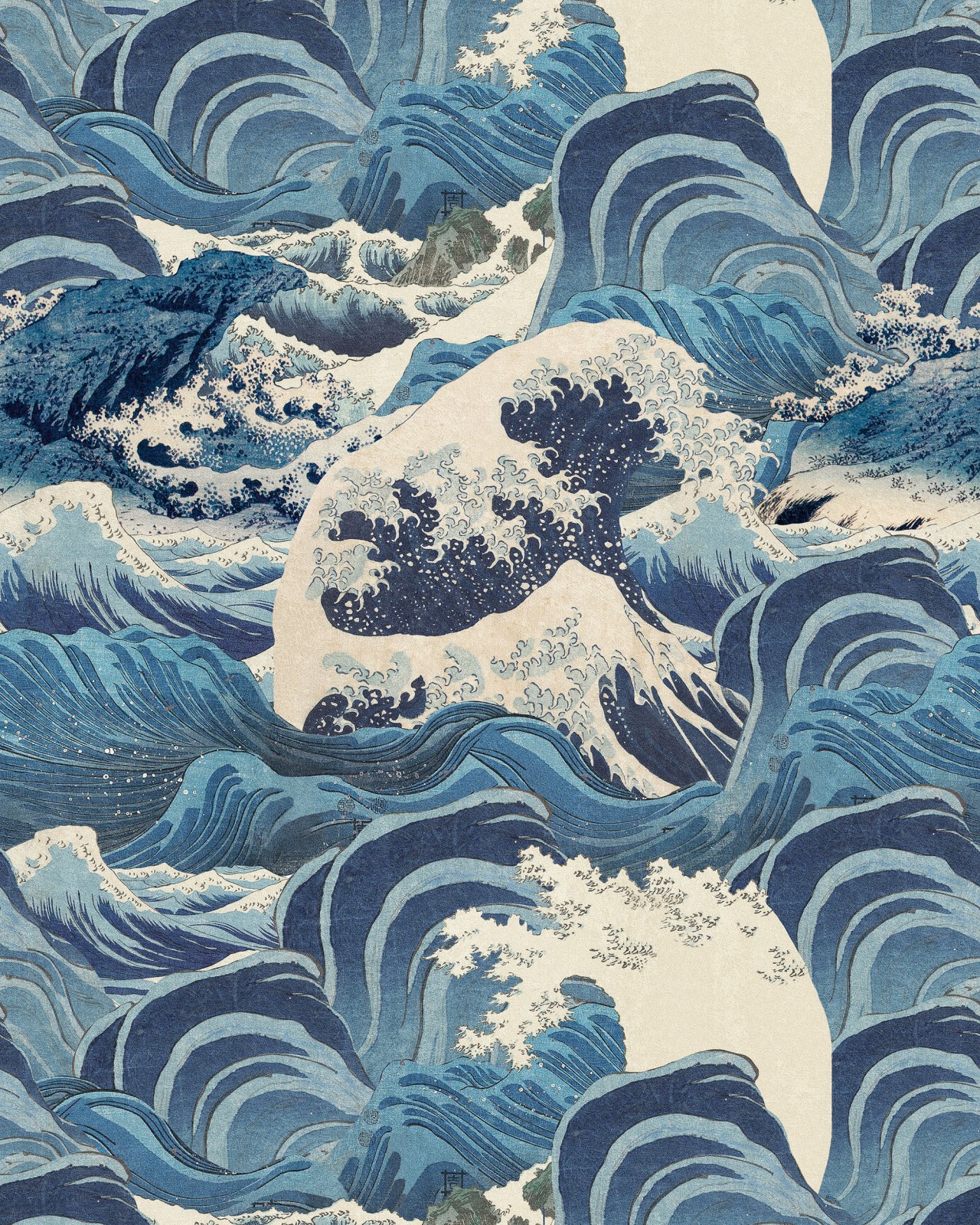 SEA WAVES Light Blue Wallpaper