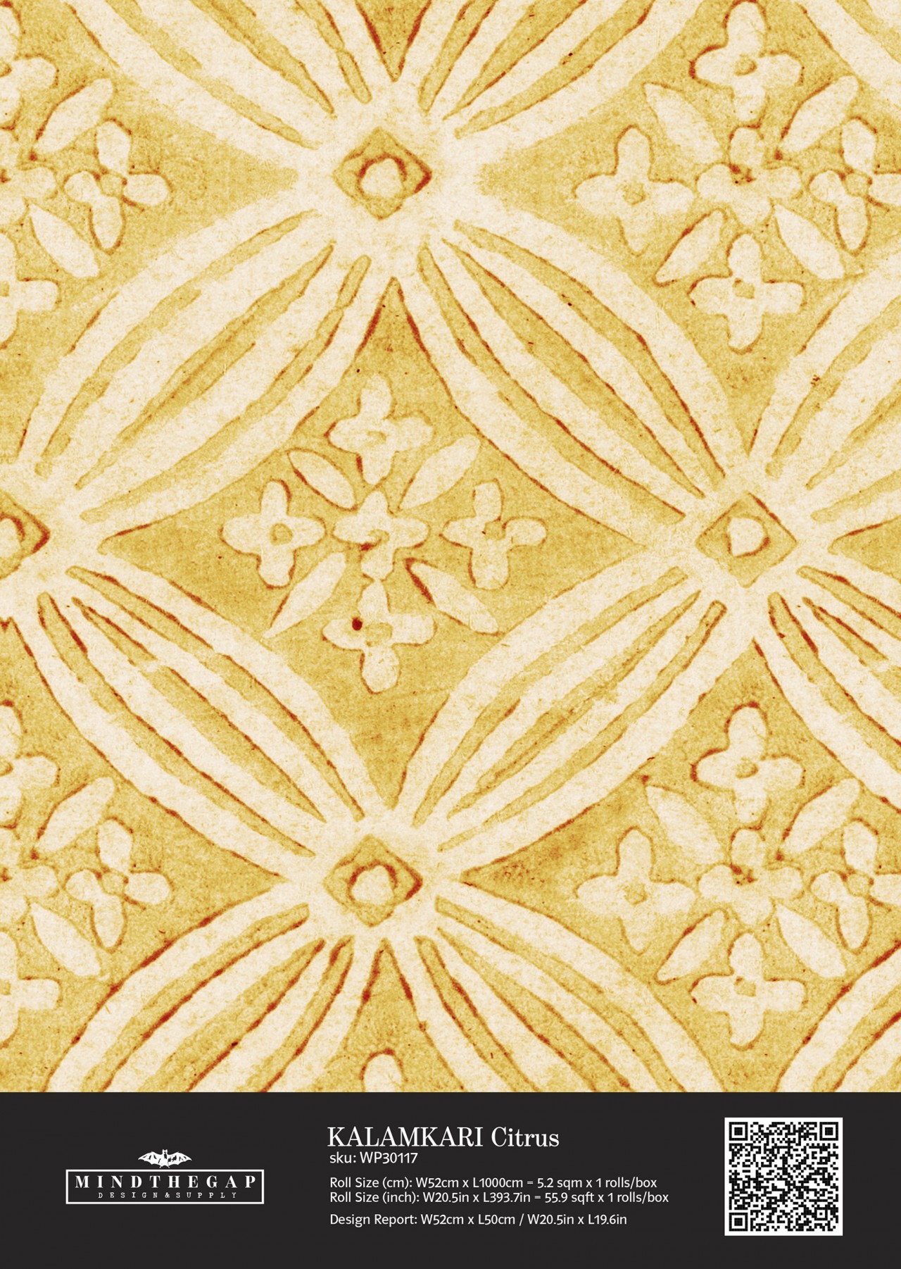 KALAMKARI Citrus Wallpaper Sample