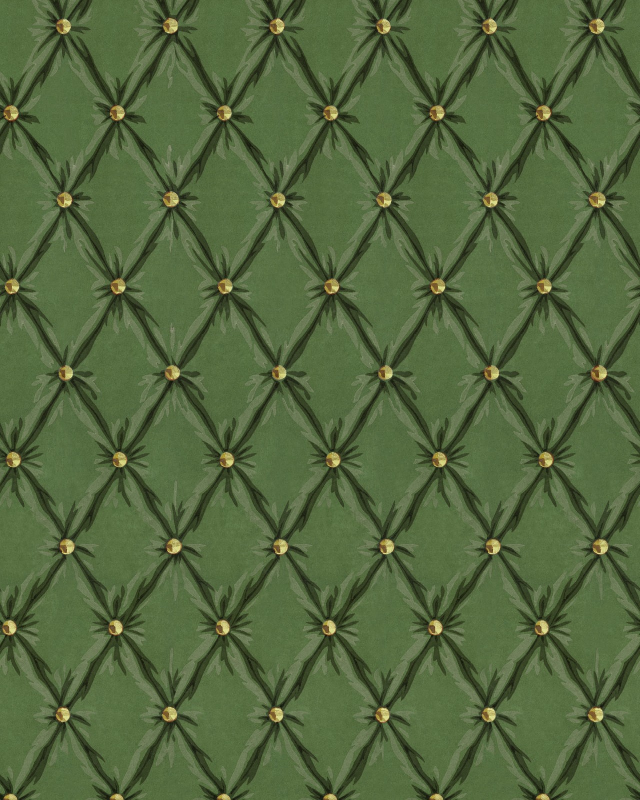 TUFTED PANEL Forest Green Wallpaper
