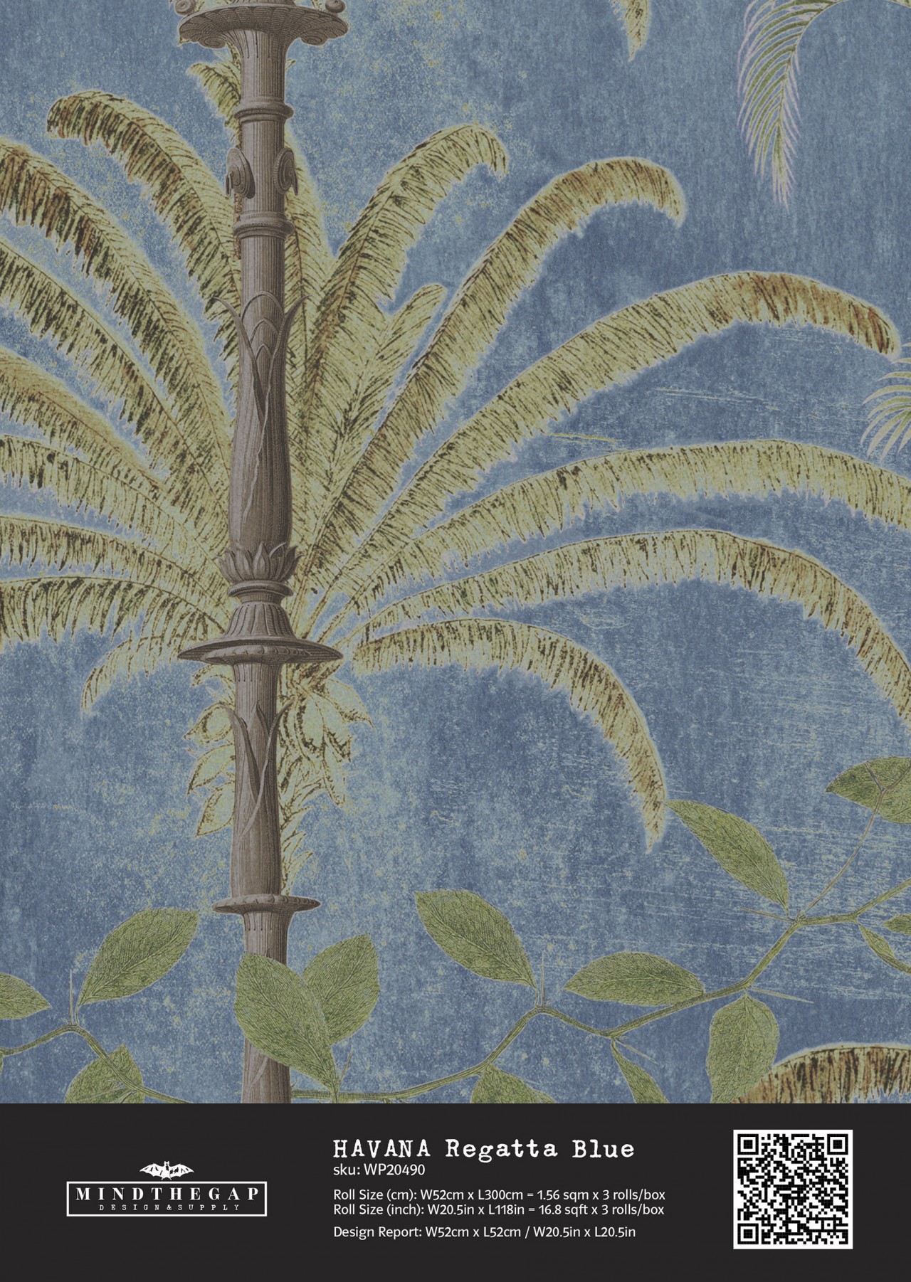 HAVANA Regatta Blue - Wallpaper Sample