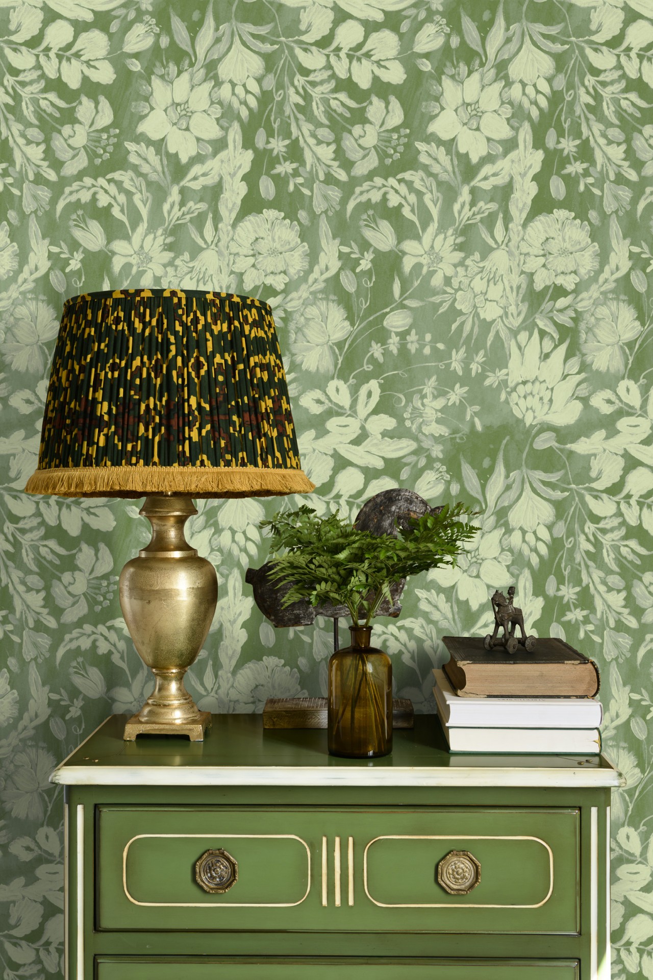 FLOWERY ORNAMENT Taupe Wallpaper